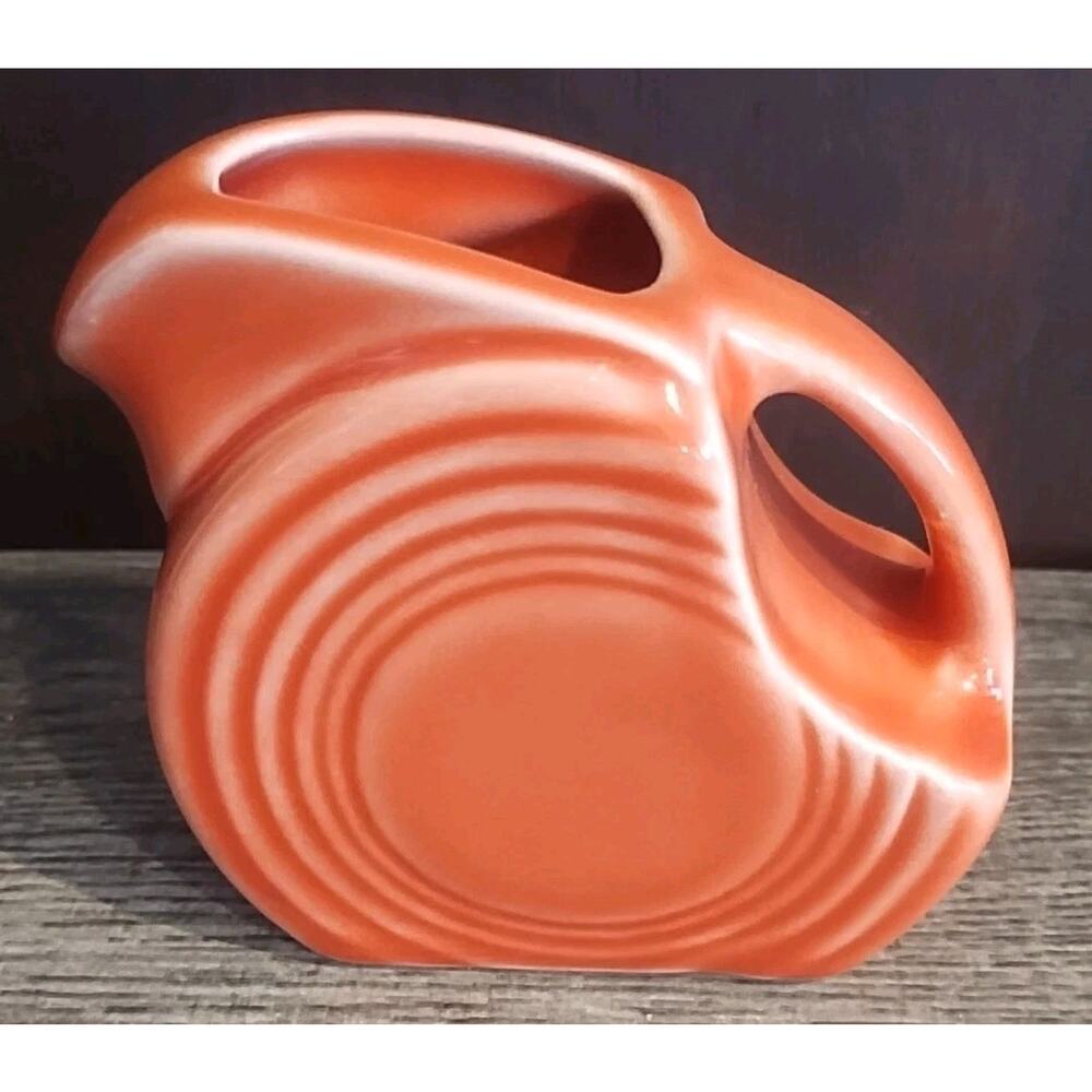 Fiestaware Fiesta Persimmon Small Disc Pitcher Creamer Syrup Retired Orange